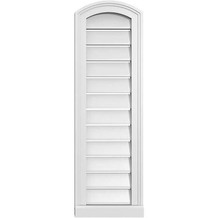 Ekena Millwork Arch Top Surface Mount PVC Gable Vent w/ 2"W x 2"P Brickmould Sill Frame, 12"W x 36"H GVPAR12X3603SN